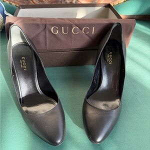 Gucci Black Leather Heels for Women